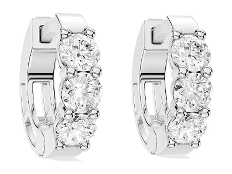 Bold Diamond Huggies in white gold, another angle