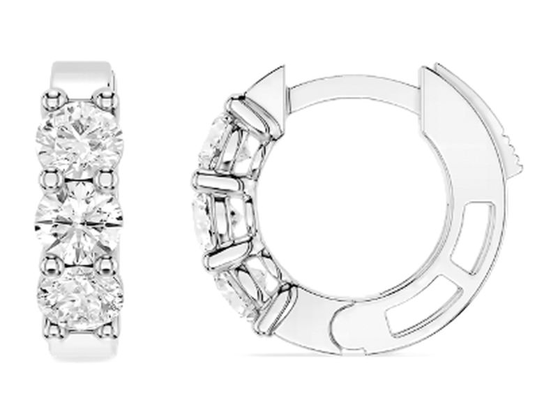 Bold Diamond Huggies in white gold, another angle