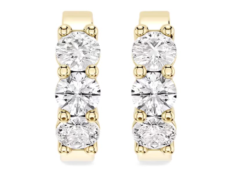 Bold Diamond Huggies in yellow gold