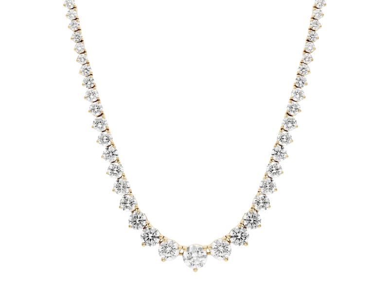 Classic Graduated Tennis Necklace in yellow gold