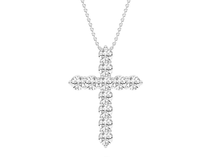 Diamond Cross Pendant in white gold
