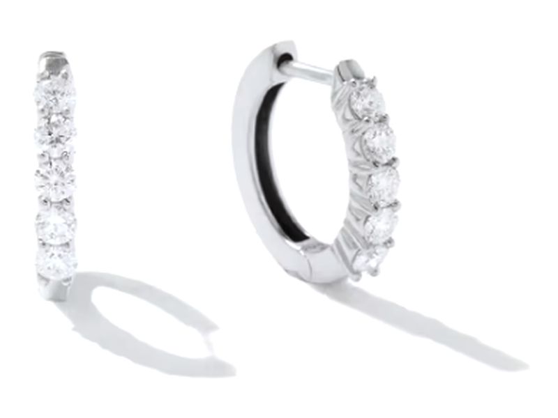 Diamond Huggie Hoops in white gold
