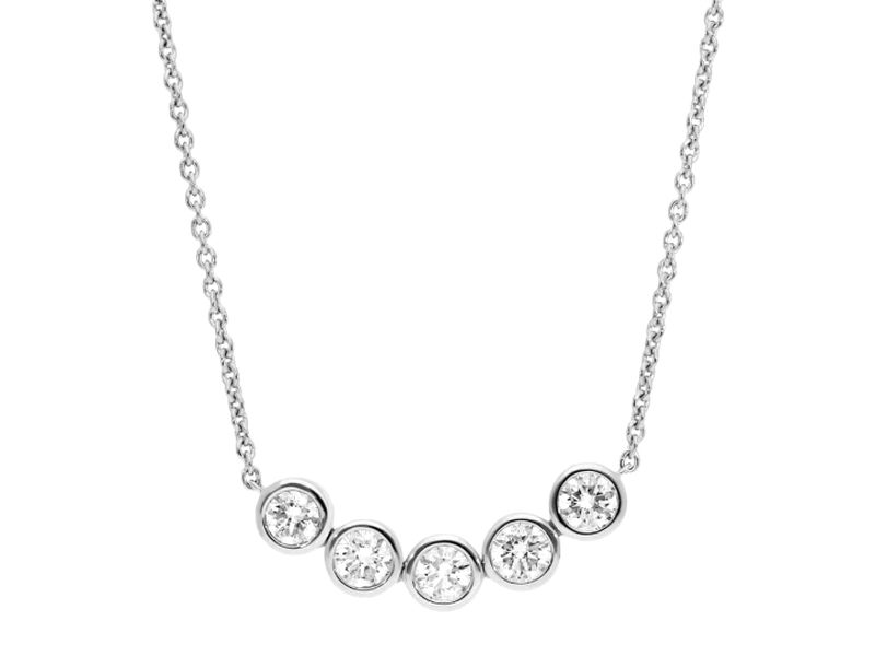 Five-Stone Bezel Pendant in white gold