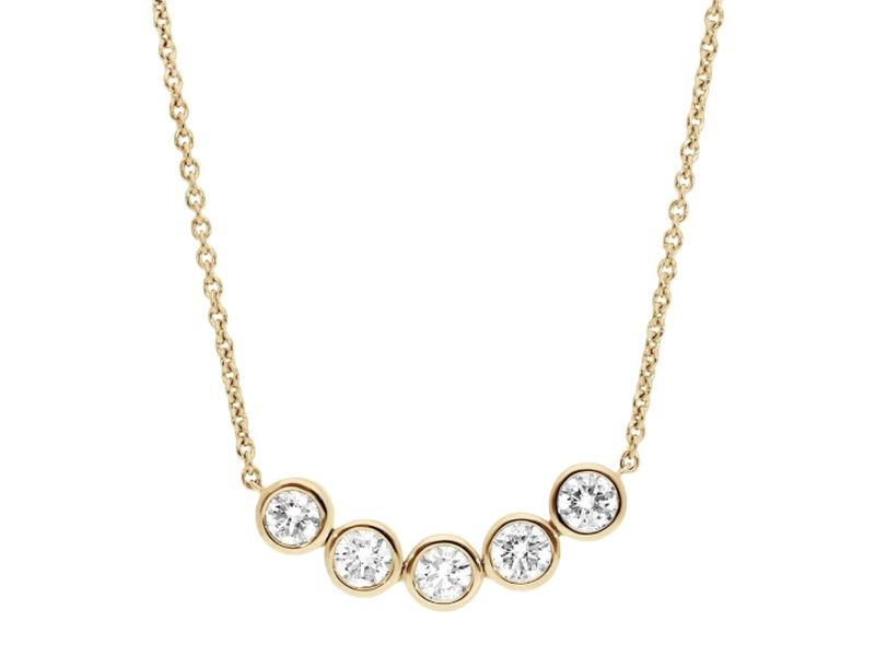 Five-Stone Bezel Pendant in yellow gold