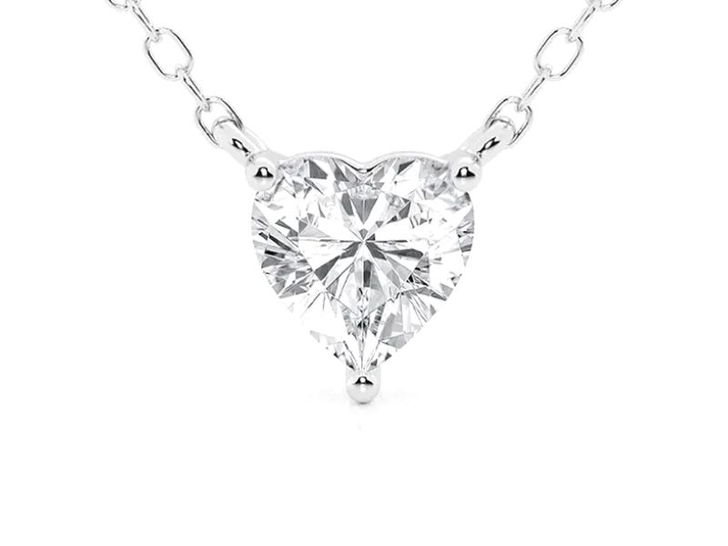 Heart Solitaire Pendant in white gold