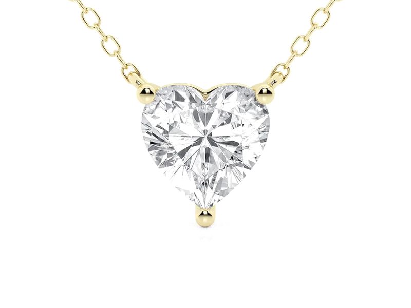 Heart Solitaire Pendant in yellow gold