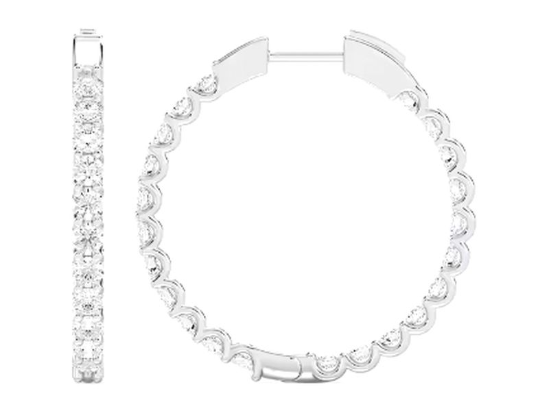 Inside-Out Diamond Hoops in white gold, another angle