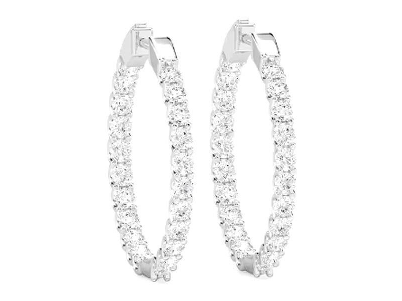 Inside-Out Diamond Hoops in white gold