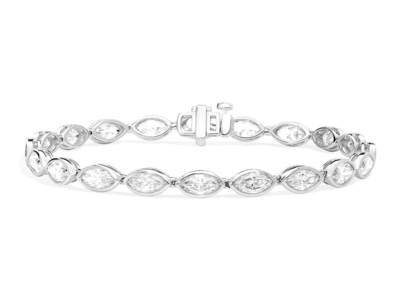 Marquise Bezel Bracelet in white gold