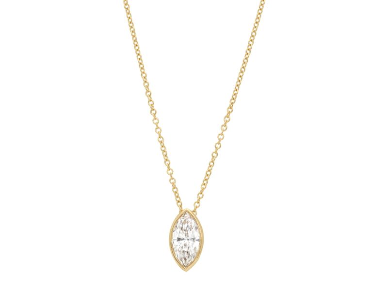 Marquise Bezel Pendant in yellow gold