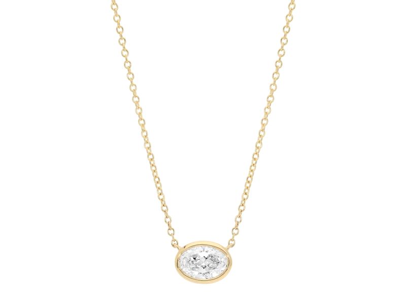 Oval Bezel Pendant in yellow gold