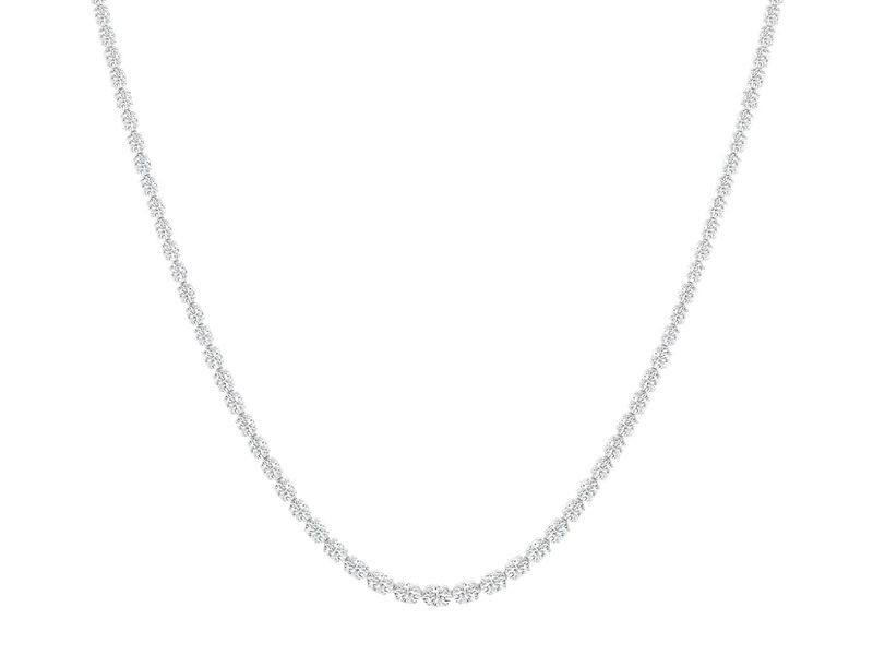 Oval Tennis Necklace in white gold