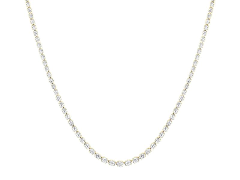Oval Tennis Necklace in yellow gold