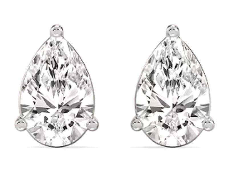 Pear Diamond Studs in white gold