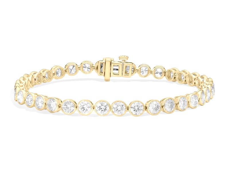 Petite Bezel Tennis Bracelet in yellow gold