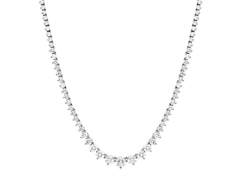 Petite Graduated Tennis Necklace in white gold