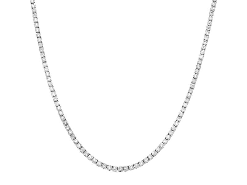Petite Tennis Necklace in white gold
