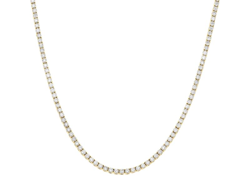 Petite Tennis Necklace in yellow gold