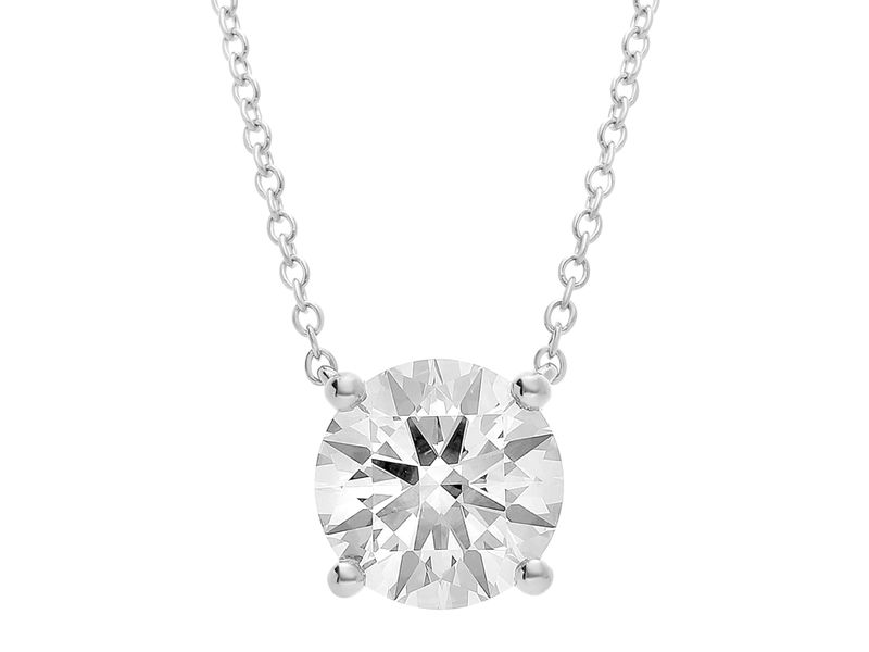Round Solitaire Pendant in white gold