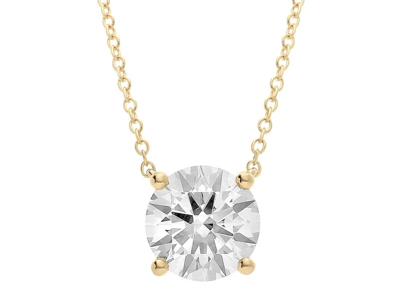 Round Solitaire Pendant in yellow gold