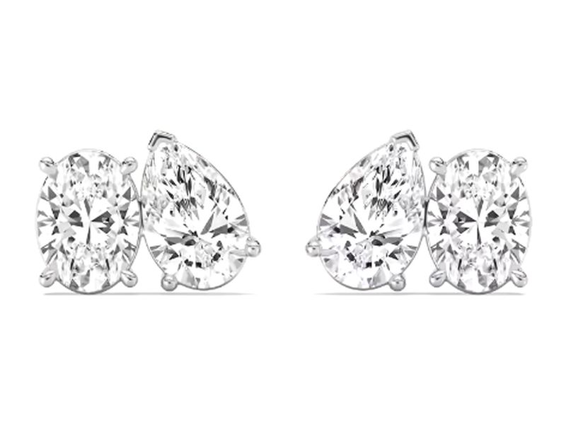 Two-Stone Toi et Moi Studs in white gold
