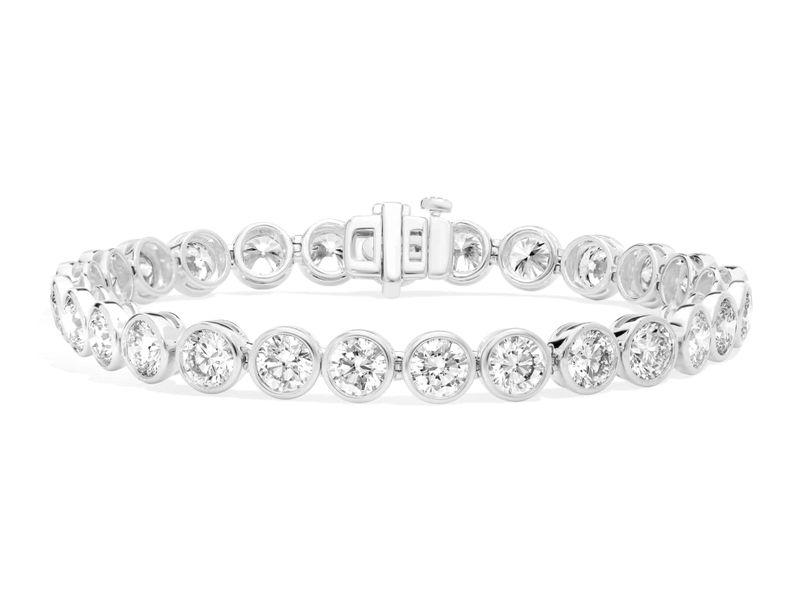 Bezel Tennis Bracelet in white gold