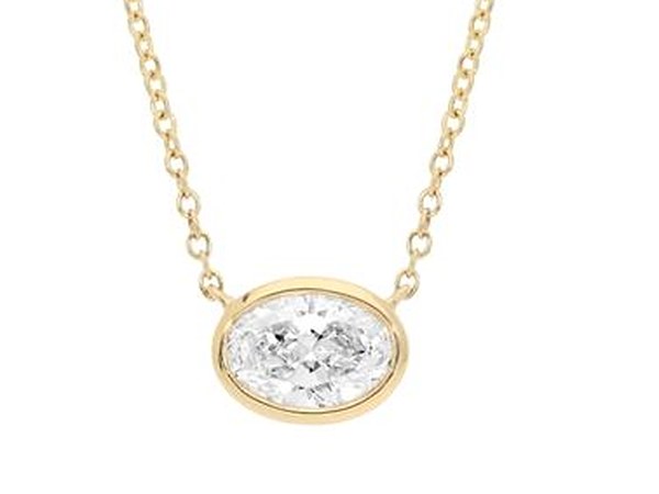 Oval Bezel Pendant in yellow gold