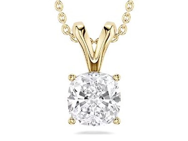Round Solitaire Drop Pendant in yellow gold