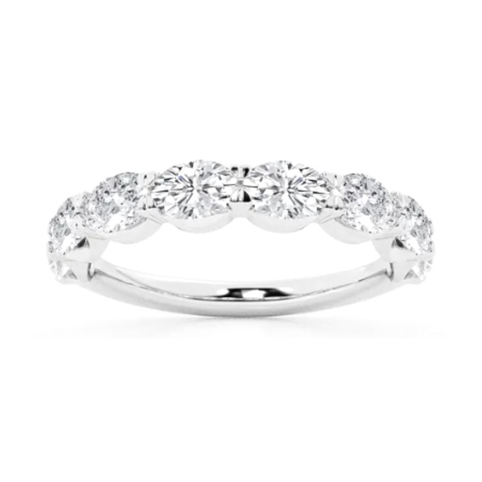 East West Oval Wedding Band wedding band in white gold — Jewelry by Allen Joseph, Mahwah NJ