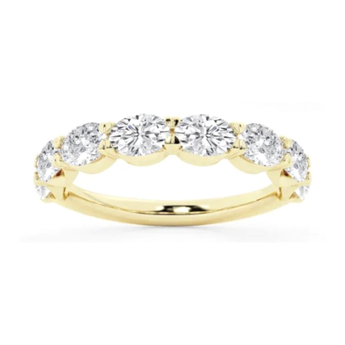 East West Oval Wedding Band wedding band in yellow gold — Jewelry by Allen Joseph, Mahwah NJ