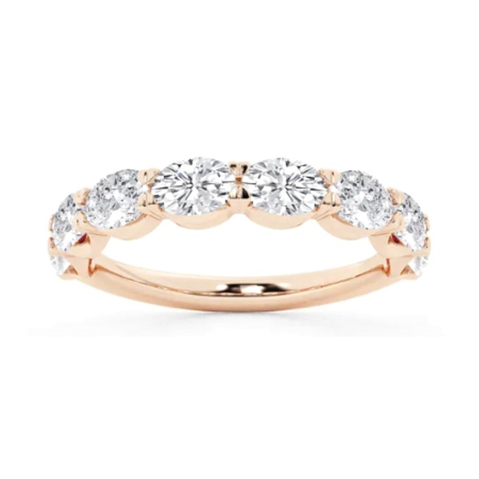 East West Oval Wedding Band wedding band in rose gold — Jewelry by Allen Joseph, Mahwah NJ