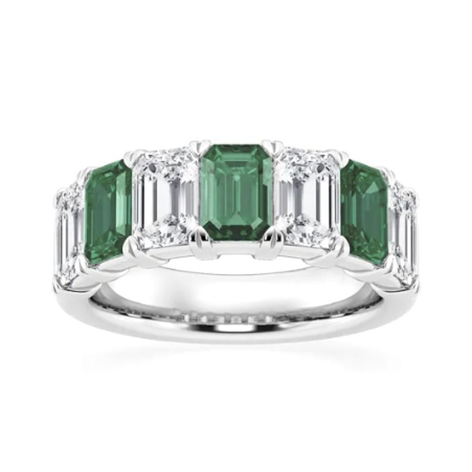Emerald Gemstone band with emerald gemstones — Jewelry by Allen Joseph, Mahwah NJ