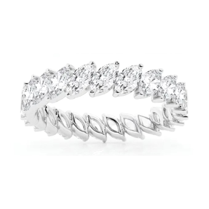Marquise Eternity wedding band in white gold — Jewelry by Allen Joseph, Mahwah NJ