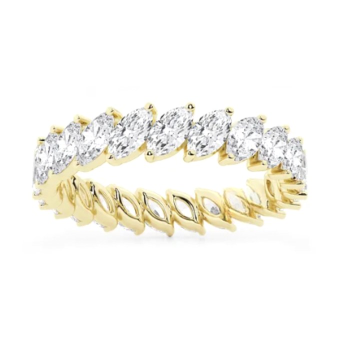 Marquise Eternity wedding band in yellow gold — Jewelry by Allen Joseph, Mahwah NJ