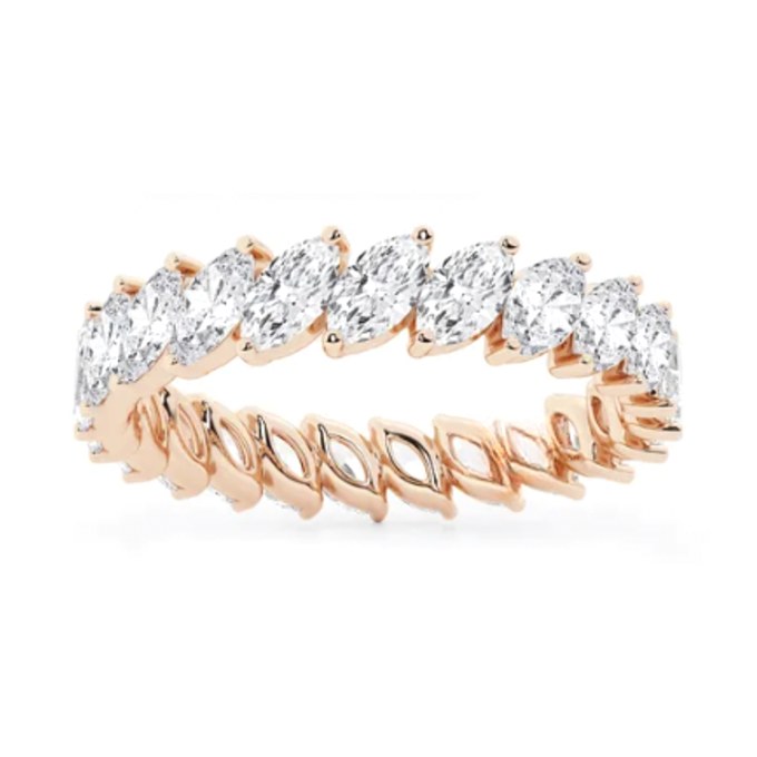 Marquise Eternity wedding band in rose gold — Jewelry by Allen Joseph, Mahwah NJ