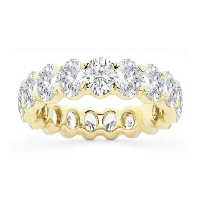 Oval Eternity wedding band in yellow gold — Jewelry by Allen Joseph, Mahwah NJ