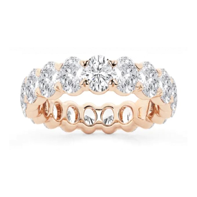 Oval Eternity wedding band in rose gold — Jewelry by Allen Joseph, Mahwah NJ
