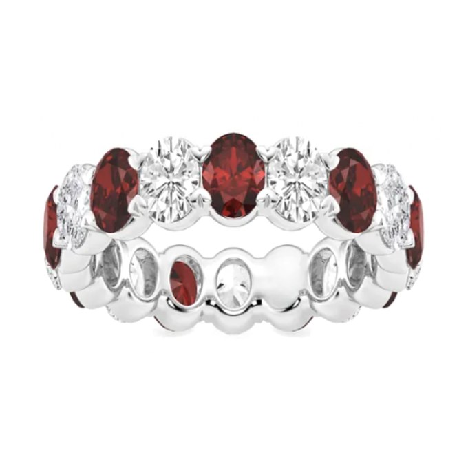 Oval Gemstones band with ruby gemstones — Jewelry by Allen Joseph, Mahwah NJ