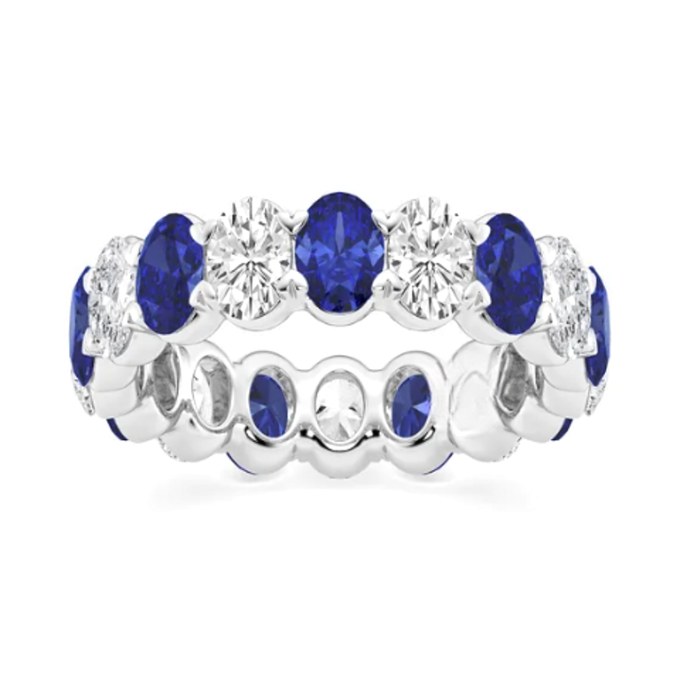 Oval Gemstones band with sapphire gemstones — Jewelry by Allen Joseph, Mahwah NJ