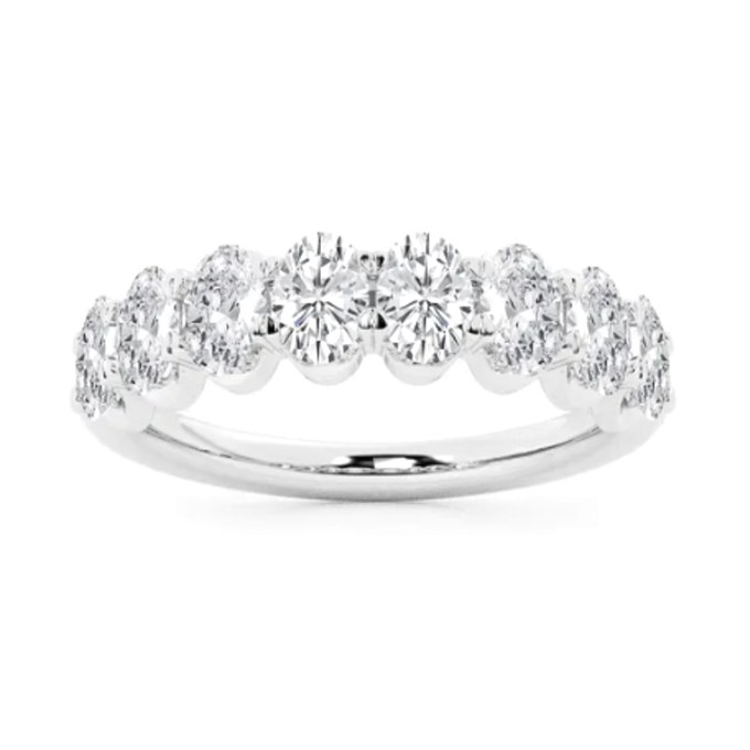 Oval Wedding Band wedding band in white gold — Jewelry by Allen Joseph, Mahwah NJ