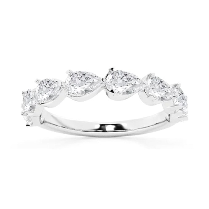 Pear Shaped Wedding Band wedding band in white gold — Jewelry by Allen Joseph, Mahwah NJ