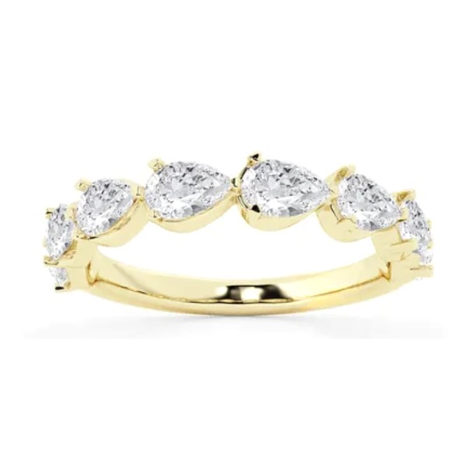 Pear Shaped Wedding Band wedding band in yellow gold — Jewelry by Allen Joseph, Mahwah NJ