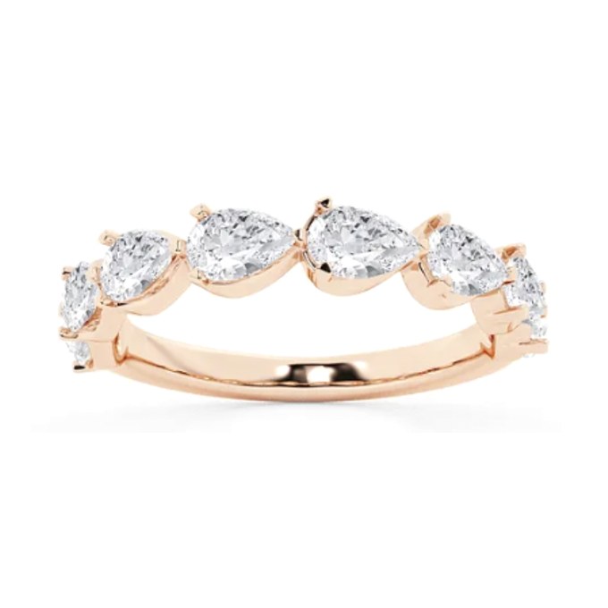 Pear Shaped Wedding Band wedding band in rose gold — Jewelry by Allen Joseph, Mahwah NJ