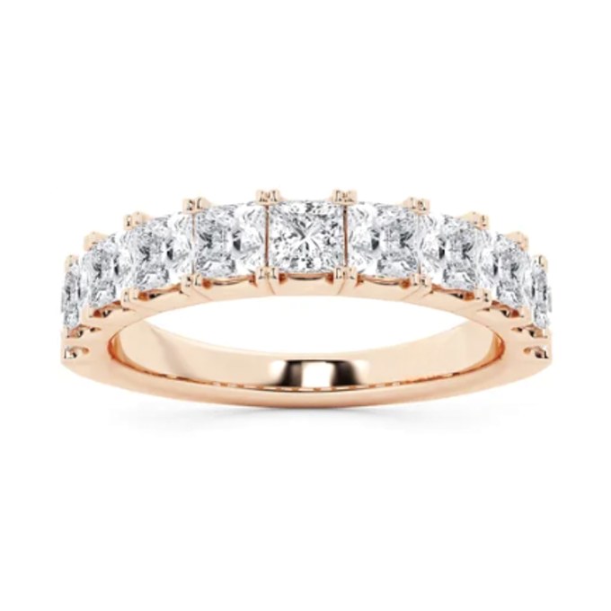 Princess Wedding Band wedding band in rose gold — Jewelry by Allen Joseph, Mahwah NJ