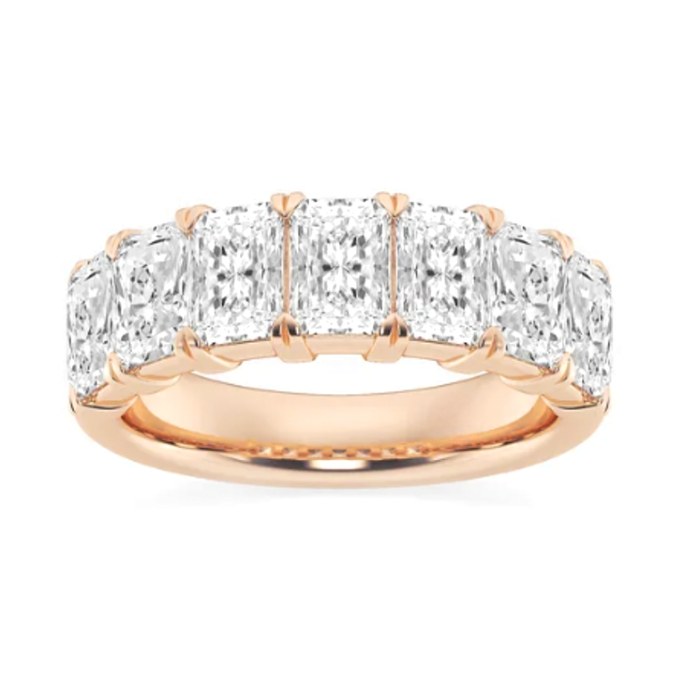 Radiant Wedding Band wedding band in rose gold — Jewelry by Allen Joseph, Mahwah NJ