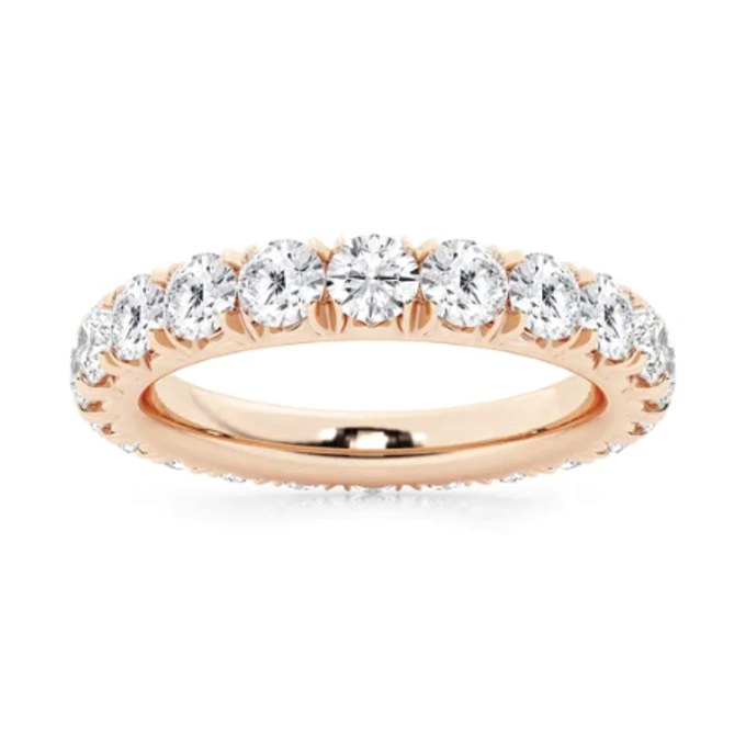 Round Eternity wedding band in rose gold — Jewelry by Allen Joseph, Mahwah NJ