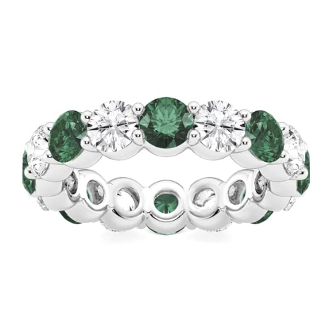 Round Gemstone band with emerald gemstones — Jewelry by Allen Joseph, Mahwah NJ